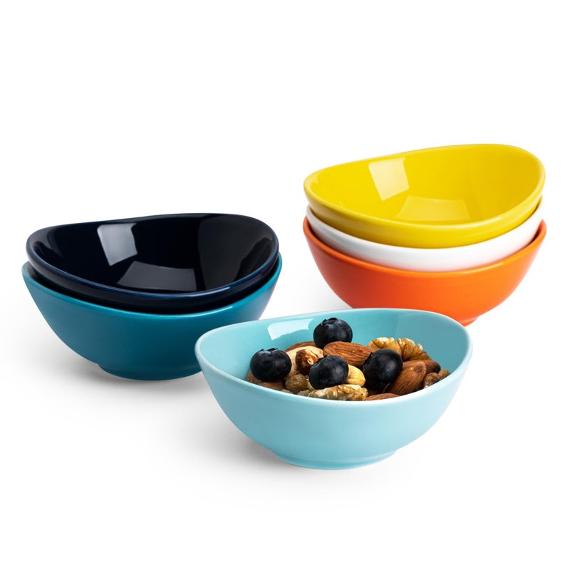 Sweese 4 oz Very Small Porcelain Bowls - Set of 6 Sauce, Salsa, Dipping, Ceramic Bowls for Condiments & Charcuterie - Rainbow Colored - Image 1